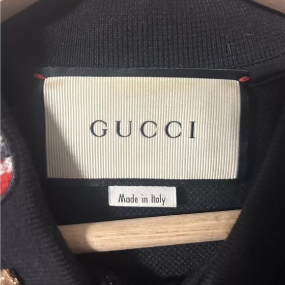 Gucci Black King Snake Bee Polo Collar Shirt - Picture 3 of 3
